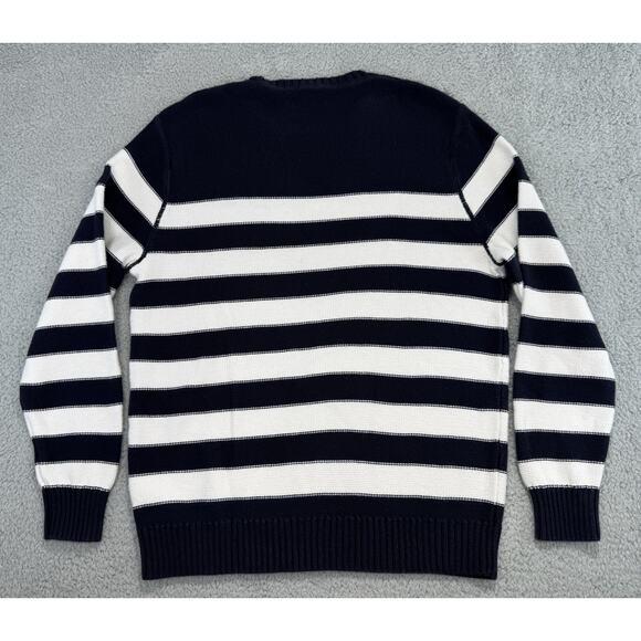 J Crew Oarsman Reverse Jersey Blue White stripe Men Sweater Size Large - Picture 3 of 12
